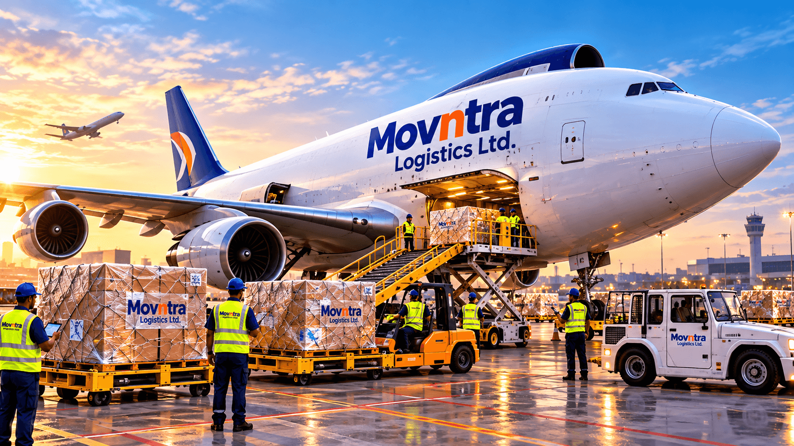Air cargo being loaded