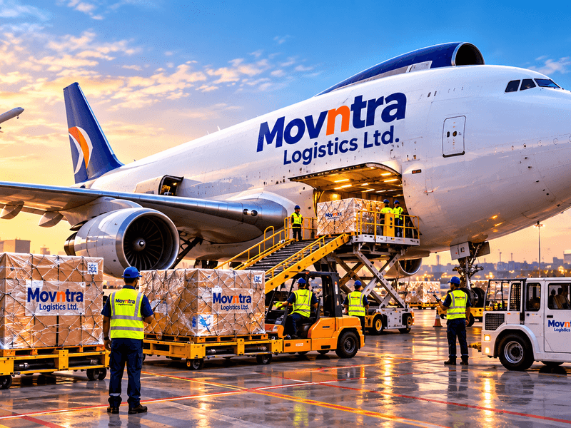 Air cargo being loaded